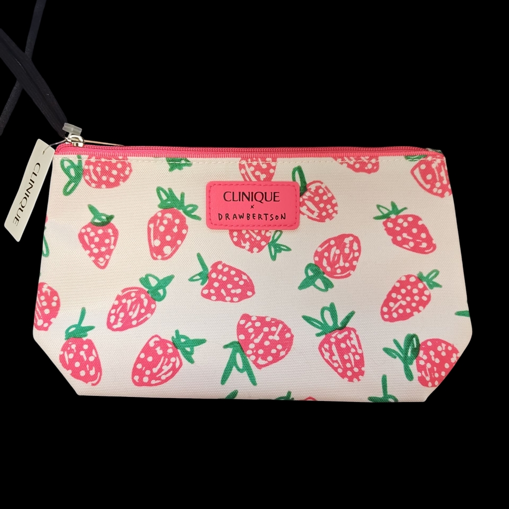 Clinique X Drawbertson Strawberry Makeup Bag